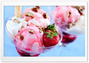 Strawberry Ice Cream Ultra HD Wallpaper for 4K UHD Widescreen desktop, tablet & smartphone