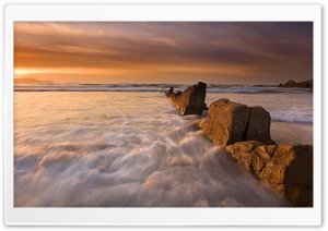 String Of Rocks, Evening Ultra HD Wallpaper for 4K UHD Widescreen desktop, tablet & smartphone