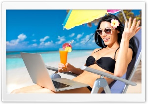 Summer Girl At The Beach Ultra HD Wallpaper for 4K UHD Widescreen desktop, tablet & smartphone