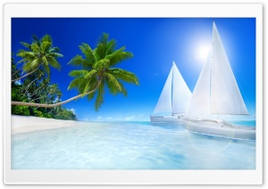 Summer Tropical Beach Paradise Ultra HD Wallpaper for 4K UHD Widescreen desktop, tablet & smartphone