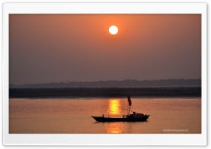 Sunset and Boat Ultra HD Wallpaper for 4K UHD Widescreen desktop, tablet & smartphone