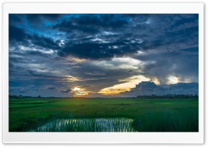 Sunset Dark Clouds Landscape Ultra HD Wallpaper for 4K UHD Widescreen desktop, tablet & smartphone