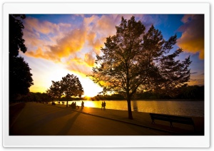 SUNSET RIVER WALK Ultra HD Wallpaper for 4K UHD Widescreen desktop, tablet & smartphone