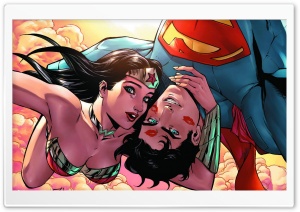 Superman and Wonder Woman Selfie Ultra HD Wallpaper for 4K UHD Widescreen desktop, tablet & smartphone