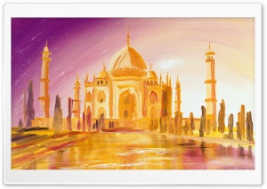 Taj Mahal Oil Pinting, Cover of Ho Gaya Hai Mera Dil Patanga Movie Ultra HD Wallpaper for 4K UHD Widescreen desktop, tablet & smartphone