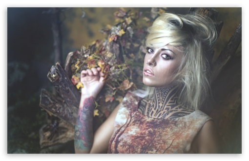 Tattooed Woman HD desktop wallpaper 
