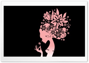 The Flower Girl Black Ultra HD Wallpaper for 4K UHD Widescreen desktop, tablet & smartphone