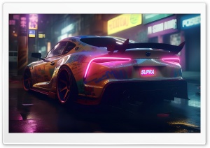 Toyota Supra Neon Sports Car Ultra HD Wallpaper for 4K UHD Widescreen desktop, tablet & smartphone
