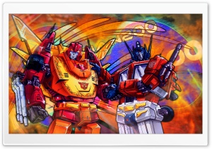 Transformers Colorful With Goldlight And TheJohan200Logo Ultra HD Wallpaper for 4K UHD Widescreen desktop, tablet & smartphone