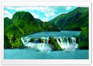 Tropical Waterfall Ultra HD Wallpaper for 4K UHD Widescreen desktop, tablet & smartphone