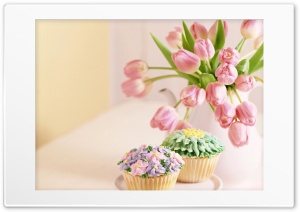 Tulips and Cupcakes Ultra HD Wallpaper for 4K UHD Widescreen desktop, tablet & smartphone