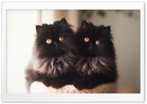 Two Beautiful Black Persan Kittens Ultra HD Wallpaper for 4K UHD Widescreen desktop, tablet & smartphone