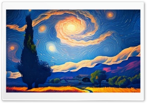 Vincent Van Gogh Landscape Artwork Ultra HD Wallpaper for 4K UHD Widescreen desktop, tablet & smartphone