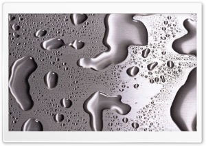Water Drops On Silver Surface Ultra HD Wallpaper for 4K UHD Widescreen desktop, tablet & smartphone