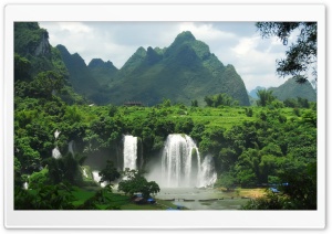 Waterfall In Tropical Forest Ultra HD Wallpaper for 4K UHD Widescreen desktop, tablet & smartphone