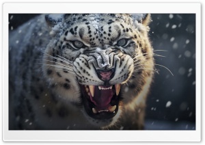 Wild Snow Leopard Animal Ultra HD Wallpaper for 4K UHD Widescreen desktop, tablet & smartphone