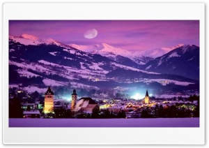 Winter Resort At Night Ultra HD Wallpaper for 4K UHD Widescreen desktop, tablet & smartphone
