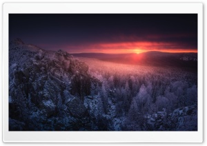 Winter Sunset Ultra HD Wallpaper for 4K UHD Widescreen desktop, tablet & smartphone