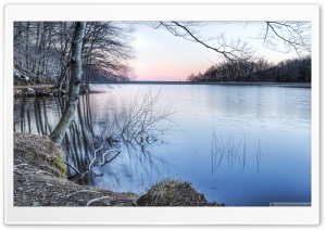 Winter Sunset Panta de Santa Fe, Catalonia Ultra HD Wallpaper for 4K UHD Widescreen desktop, tablet & smartphone