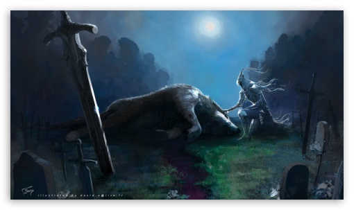 wolf and the knight UltraHD Wallpaper for Mobile 16:9 - 2160p 1440p 1080p 900p 720p ;
