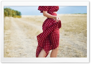 Woman in Red Polka Dot Dress Ultra HD Wallpaper for 4K UHD Widescreen desktop, tablet & smartphone