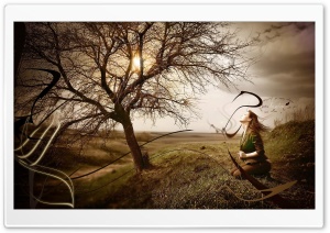 Woman Near The Tree Ultra HD Wallpaper for 4K UHD Widescreen desktop, tablet & smartphone