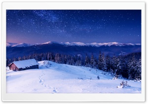 Wooden House Under Sky With Stars Ultra HD Wallpaper for 4K UHD Widescreen desktop, tablet & smartphone