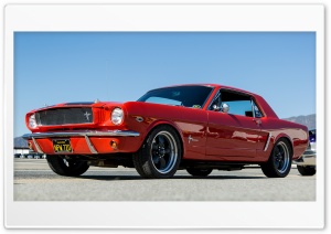 1965 Ford Mustang Red Classic Car 4K UHD Wallpaper for Widescreen and UltraWide Desktop, UltraHD TV, Smartphone, Tablet