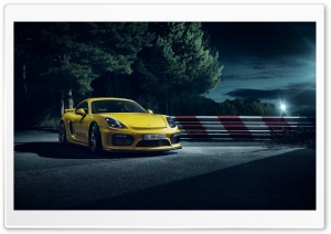 2015 Porsche Cayman GT4 Yellow Car Ultra HD Wallpaper for 4K UHD Widescreen desktop, tablet & smartphone