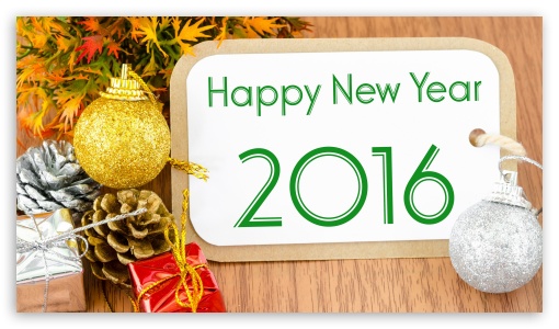 2016 Happy New Year UltraHD Wallpaper for HD 16:9 ;