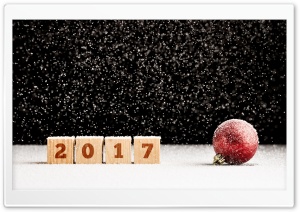 2017 Happy New Year, Snow Bokeh Ultra HD Wallpaper for 4K UHD Widescreen desktop, tablet & smartphone