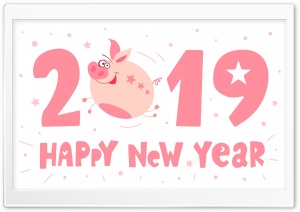 2019 Happy New Pig Year Ultra HD Wallpaper for 4K UHD Widescreen desktop, tablet & smartphone