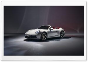 2019 White Porsche 911 Carrera Cabriolet Car Ultra HD Wallpaper for 4K UHD Widescreen desktop, tablet & smartphone