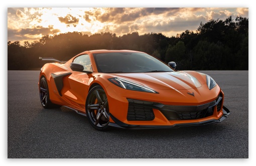 2023 Orange Chevrolet Corvette Z06 UltraHD Wallpaper for UHD 16:9 ; HD 16:9 ; UltraWide 21:9 24:10 32:10 ; Widescreen 16:10 5:3 ; Fullscreen 4:3 3:2 ; Dual 16:10 4:3 5:4 3:2 ;