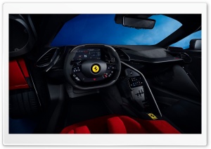 2025 Ferrari F80 Supercar Interior Design Ultra HD Wallpaper for 4K UHD Widescreen Desktop, Lockscreen, Screensaver, TV, Tablet, Smartphone