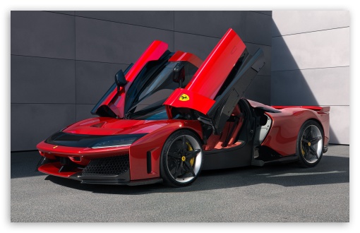 2025 Ferrari F80 Supercar with Doors Open UltraHD Wallpaper for UHD 16:9 ; HD 16:9 ; UltraWide 21:9 24:10 ; Widescreen 16:10 5:3 ; Fullscreen 3:2 ; Dual 5:4 ;