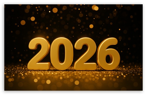 2026 Golden New Year UltraHD Wallpaper for UHD 16:9 ; HD 16:9 ; UltraWide 21:9 24:10 32:9 32:10 ; Widescreen 16:10 5:3 ; Fullscreen 4:3 5:4 3:2 ; Tablet 1:1 ; Dual 16:10 5:3 16:9 4:3 5:4 3:2 ;