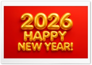 2026 Happy New Year Design 4K UHD Wallpaper for Widescreen and UltraWide Desktop, UltraHD TV, Smartphone, Tablet