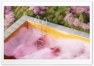 3D Art, Pool, Pink Steam 4K UHD Wallpaper for Widescreen and UltraWide Desktop, UltraHD TV, Smartphone, Tablet