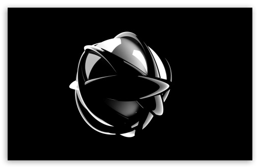 3D Black Ball UltraHD Wallpaper for Widescreen 16:10 ;