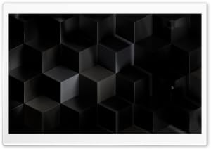 3D Black Cubes Geometric Background 4K UHD Wallpaper for Widescreen and UltraWide Desktop, UltraHD TV, Smartphone, Tablet