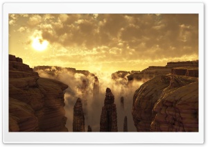 3D Canyon Landscape Ultra HD Wallpaper for 4K UHD Widescreen desktop, tablet & smartphone