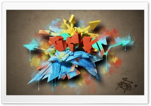 3D Colorful Graffiti Ultra HD Wallpaper for 4K UHD Widescreen desktop, tablet & smartphone