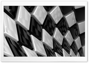 3D Cubes Black And White Ultra HD Wallpaper for 4K UHD Widescreen desktop, tablet & smartphone