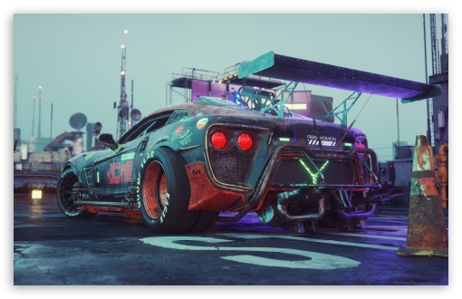 3D Cyberpunk Racing Car Rear View UltraHD Wallpaper for UHD 16:9 ; HD 16:9 ; UltraWide 21:9 24:10 ; Widescreen 16:10 5:3 ; Fullscreen 4:3 5:4 3:2 ; Dual 4:3 5:4 ;