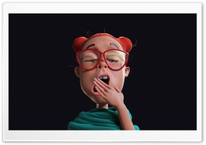 3D Girl Yawning Ultra HD Wallpaper for 4K UHD Widescreen desktop, tablet & smartphone