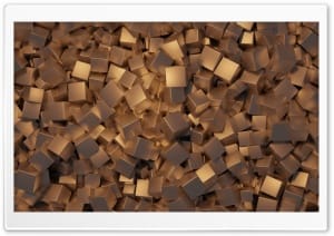 3D Golden Cubes 4K UHD Wallpaper for Widescreen and UltraWide Desktop, UltraHD TV, Smartphone, Tablet