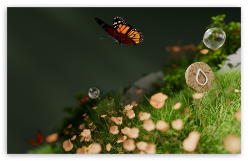 3D Monarch Butterfly, Small Wildflowers UltraHD Wallpaper for UHD 16:9 ; HD 16:9 ; UltraWide 21:9 24:10 ; Widescreen 16:10 5:3 ; Fullscreen 4:3 5:4 3:2 ; Tablet 1:1 ; Mobile 9:16 9:19.5 9:20 10:16 2:3 3:5 3:4 ; Dual 5:4 ;