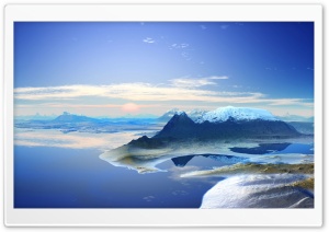 3D Mountain Scenery Ultra HD Wallpaper for 4K UHD Widescreen desktop, tablet & smartphone