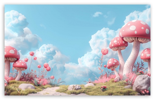 3D Pink Mushrooms, Landscape UltraHD Wallpaper for HD 16:9 ; UltraWide 21:9 24:10 ; Widescreen 16:10 5:3 ; Fullscreen 4:3 5:4 ; Tablet 1:1 ; Mobile 9:16 9:19.5 9:20 10:16 2:3 3:5 3:4 ;